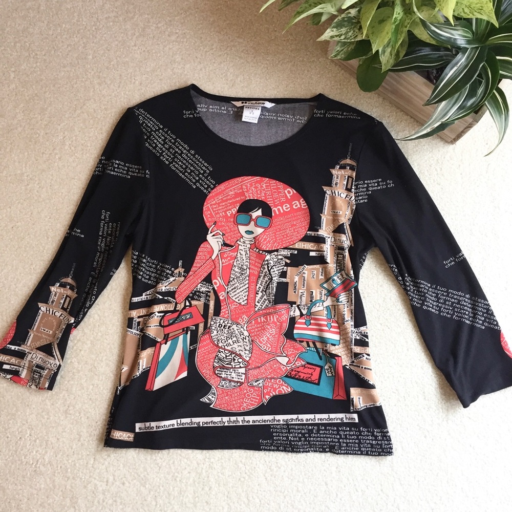 Nygard Collection Art to Wear Top Blouse
